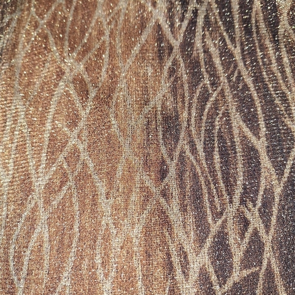 A Chicos gold and brown metallic sheer tunic top in a size Small. - Picture 3 of 4